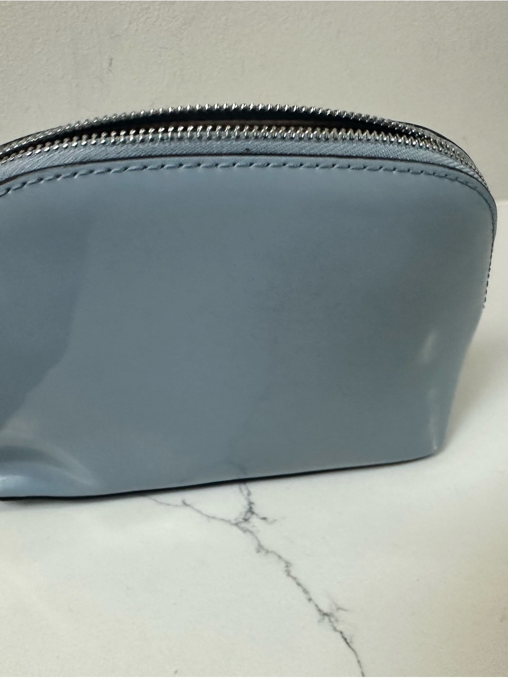 Michael Kors Pale Blue Patent Leather Cosmetic Pouch NWT - Picture 4 of 7